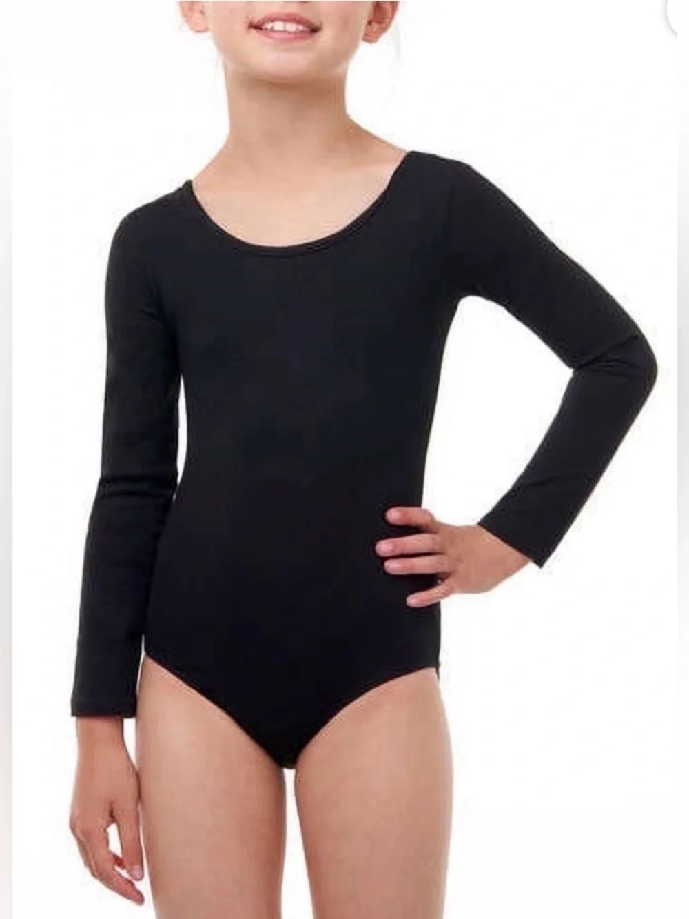 •DANSKIN•BLACK LONG SLEEVE LEOTARD SIZE XL (14-16) EUC